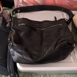 Coach Black Leather Hobo Bag